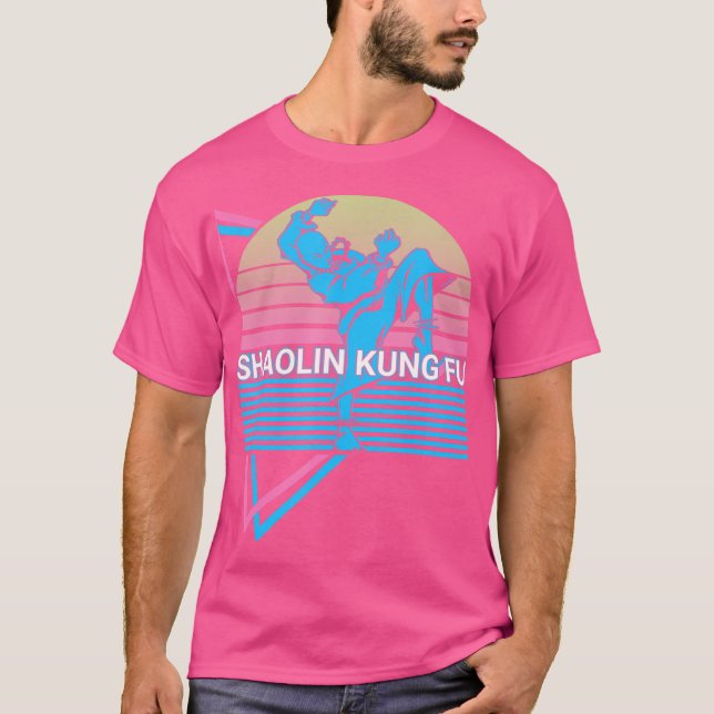 Kung fu Retro Shaolin Kung fu T Shirt (Framsida)