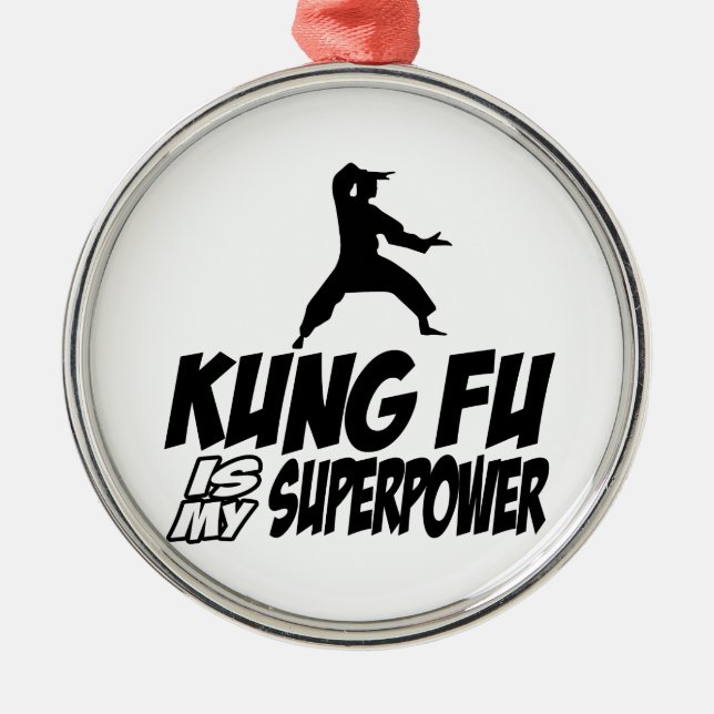 Kung fu som min toppen driver julgransprydnad metall (Framsidan)