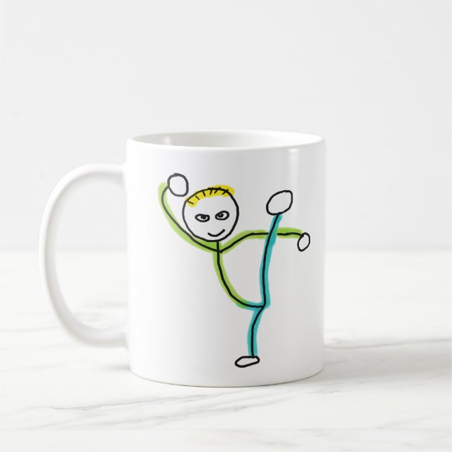 Kung Fu Stickman Kaffemugg (Vänster)