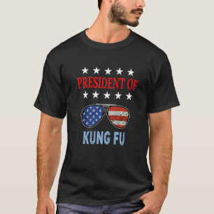 Kung fu-tillbehör, USA flagga Kung fu Say T Shirt