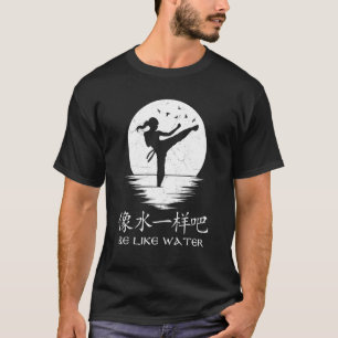 Kung Fu Var som vatten Kinesiska symboler T Shirt