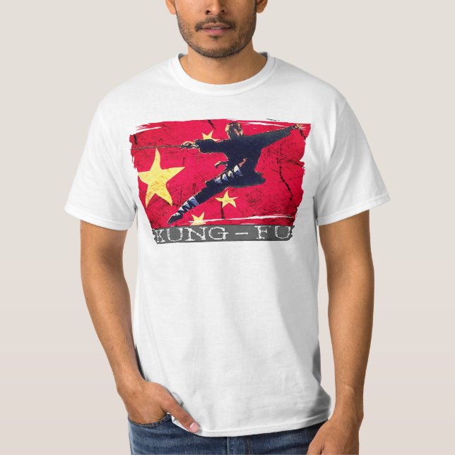 Kung fusymbolsT-tröja (den kinesiska flagga) Tee Shirt (Framsida)