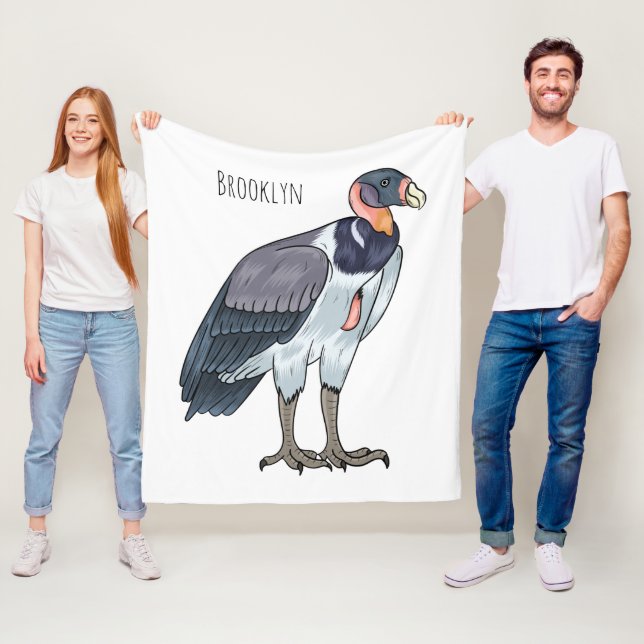 Kung gam illustration i tecknad stil fleecefilt (På plats)