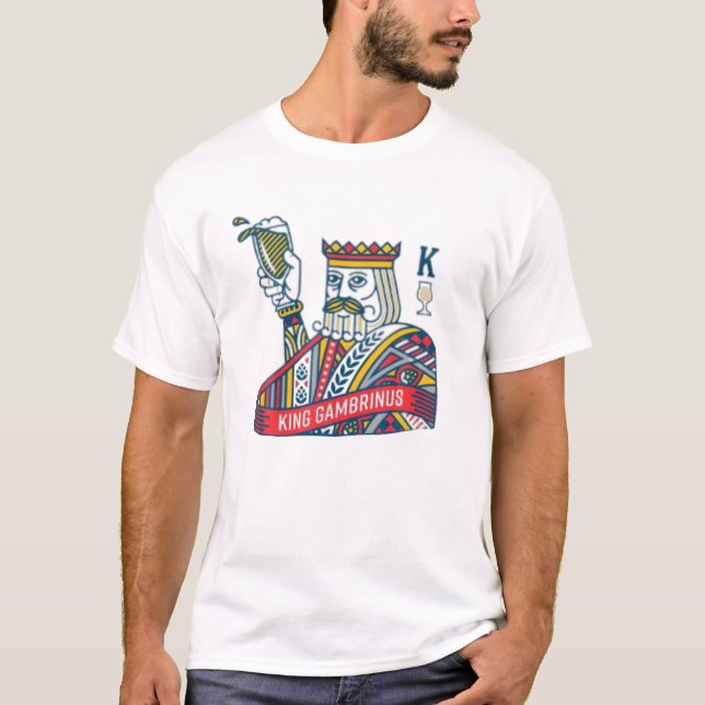 Kung Gambrinus Kung av öl T Shirt (Framsida)