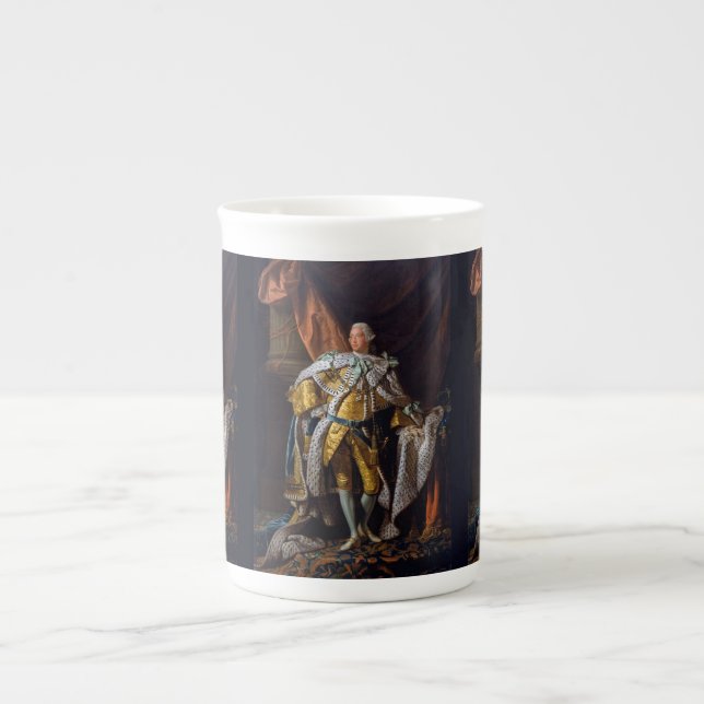 Kung Georg III av Allan Ramsay  Benporslin Mugg (Framsidan)