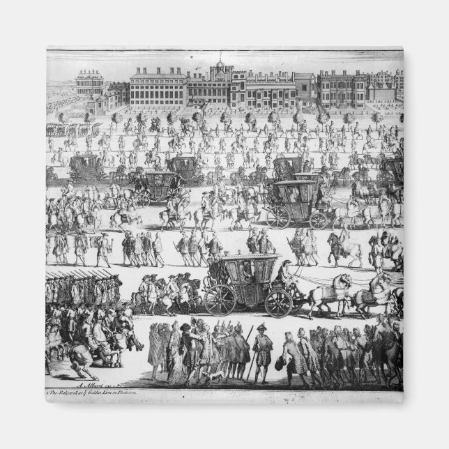 Kung George I-processionen till St. James's Palace Magnet (Framsidan)