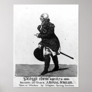 Kung George III, åldras 72, 1810 Poster
