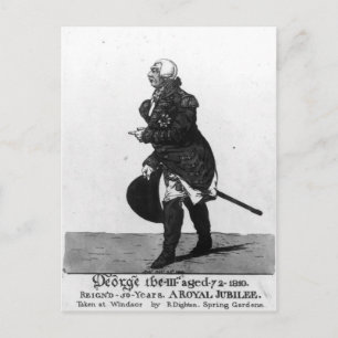 Kung George III, åldras 72, 1810 Vykort