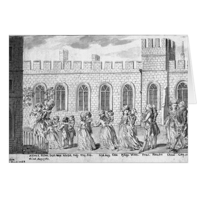 Kung George III och drottning Charlotte Hälsningskort (Framsidan Horizontal)