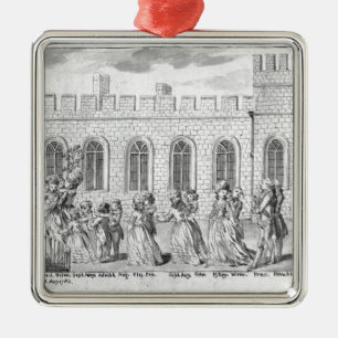 Kung George III och drottning Charlotte Julgransprydnad Metall