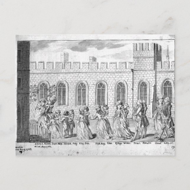 Kung George III och Queen Charlotte Vykort (Framsida)