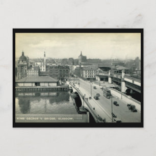 Kung George V Bridge, Glasgow, Scotland Vintage Vykort