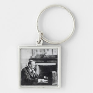Kung George V Fyrkantig Silverfärgad Nyckelring