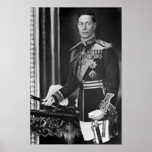 Kung George VI of England Porträtt - Circa 1940 Poster
