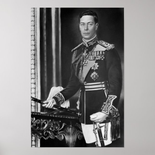 Kung George VI of England Porträtt - Circa 1940 Poster (Framsidan)