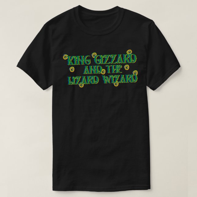 Kung Gizzard och ödleguidens typografi Fläkt T Shirt (Design framsida)