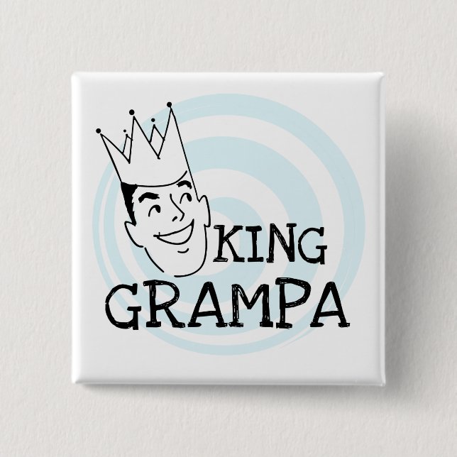 Kung Grampa T-tröjor och presenter Knapp (Framsida)