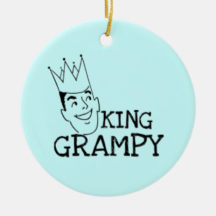 Kung Grampy Tshirts och presenter Julgransprydnad Keramik