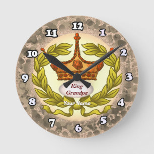Kung Grandpa Clock Rund Klocka