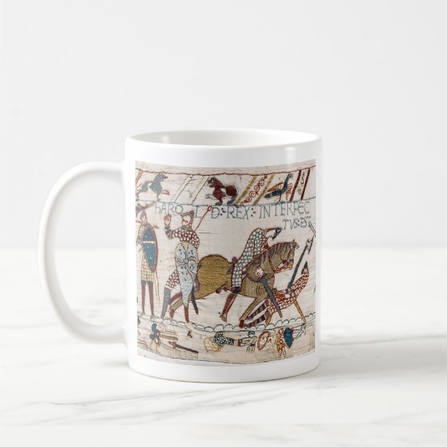 Kung Harold (Bayeux Tapestry) död Kaffemugg (Vänster)