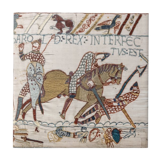 Kung Harold (Bayeux Tapestry) död Kakelplatta (Framsidan)
