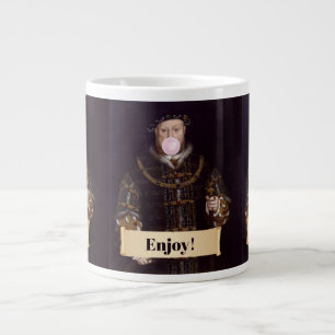 Kung Henrik VIII som blåser rosa bubbelgum Jumbo Mugg