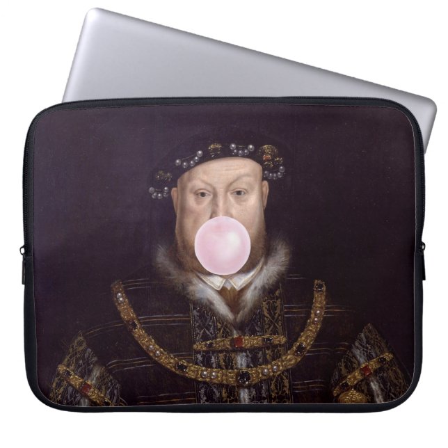 Kung Henrik VIII som blåser rosa bubbelgum Laptop Fodral (Framsidan)