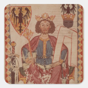 Kung Henry, illustration från Manasse Fyrkantigt Klistermärke