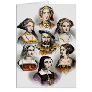 Kung Henry VIII av England   hans sex fruar Hälsningskort