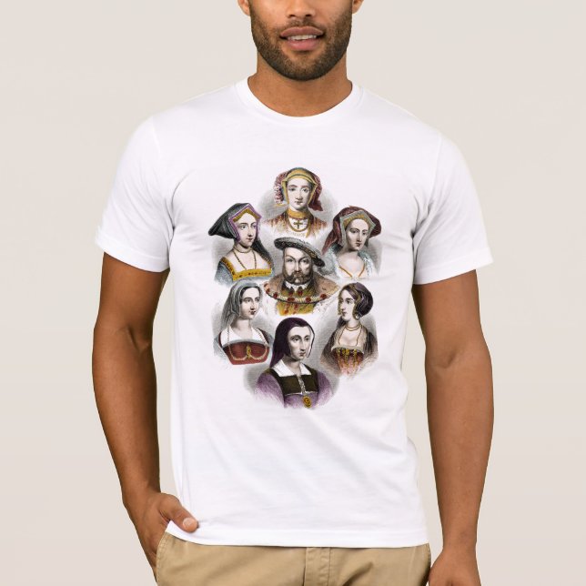 Kung Henry VIII av England | hans sex fruar T Shirt (Framsida)