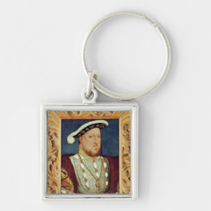 Kung Henry VIII Fyrkantig Silverfärgad Nyckelring