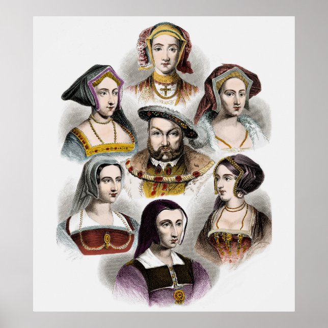 Kung Henry VIII i England | Hans sex fruar Poster (Framsidan)