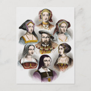 Kung Henry VIII i England   Hans sex fruar Vykort
