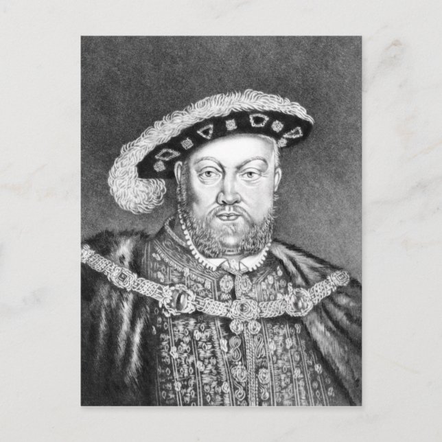 Kung Henry VIII illustration Vykort (Framsida)