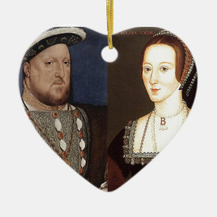 Kung Henry VIII och Anne Boleyn Julgransprydnad Keramik