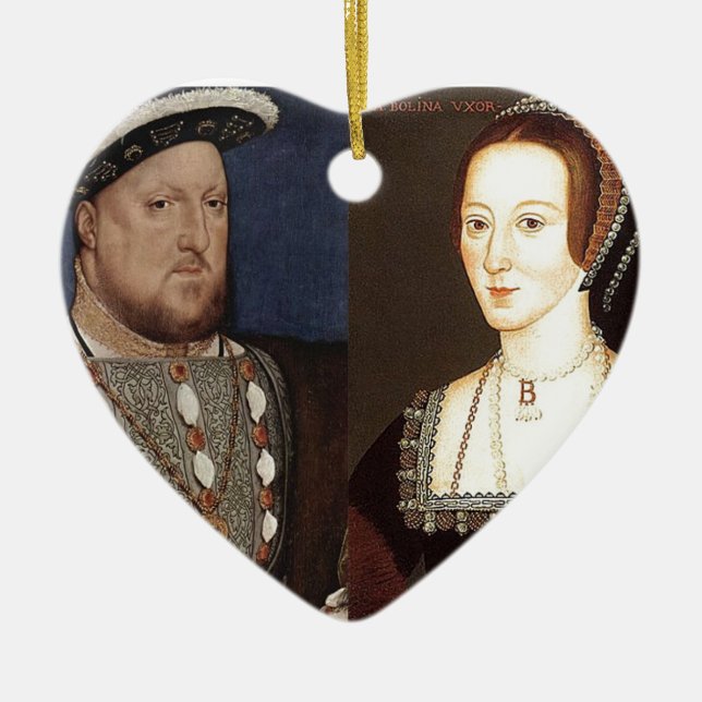Kung Henry VIII och Anne Boleyn Julgransprydnad Keramik (Framsidan)