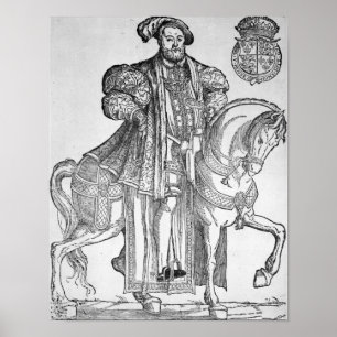 Kung Henry VIII på hästrygg Poster