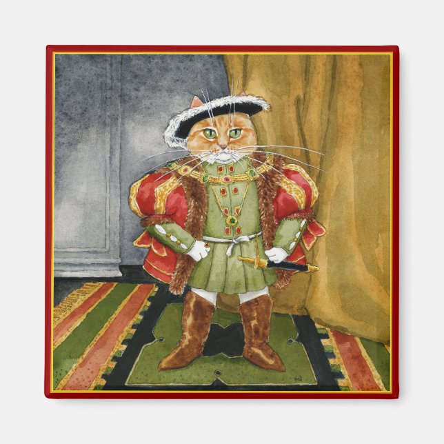 Kung Henry VIII royal cat magnet (Framsidan)