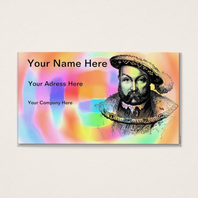 Kung Henry VIII Visitkort (Framsidan)