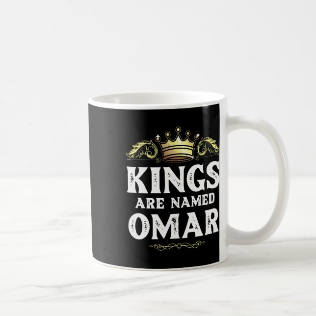 Kung heter Omar Gift Funny Personlig Namn Kaffemugg (Höger)