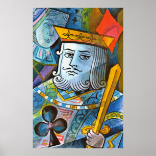 Kung Holding Sword lagrar illustration Poster