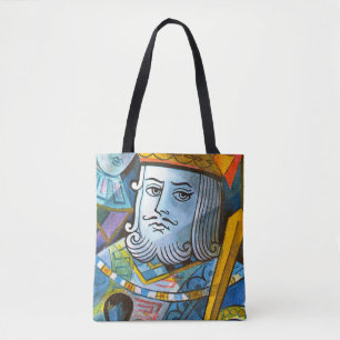 Kung Holding Sword lagrar illustration Tygkasse