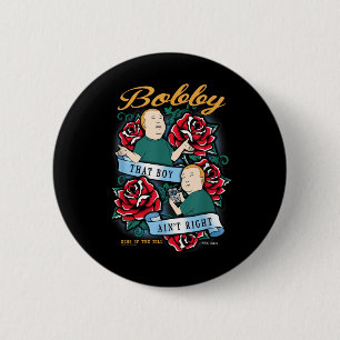 Kung i Backe Bobby att Höger Tattoo Knapp