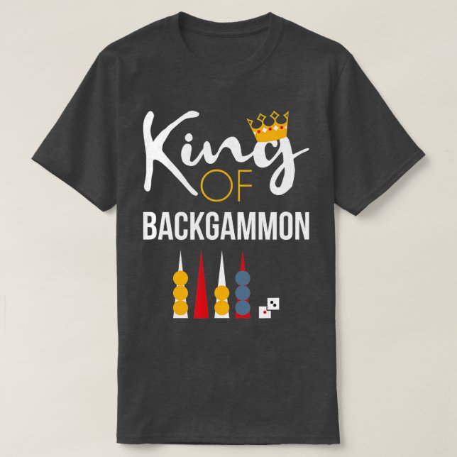 Kung i Backgammon Board Game Backgammon Player T Shirt (Design framsida)
