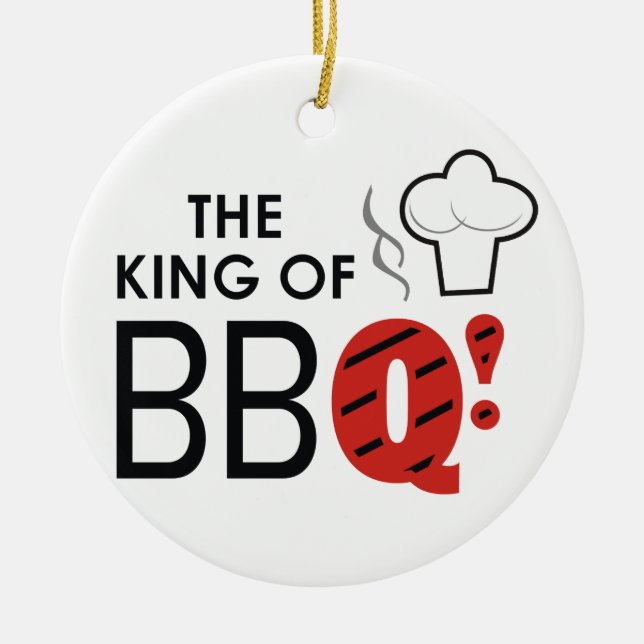 Kung i BBQ! Julgransprydnad Keramik (Framsidan)
