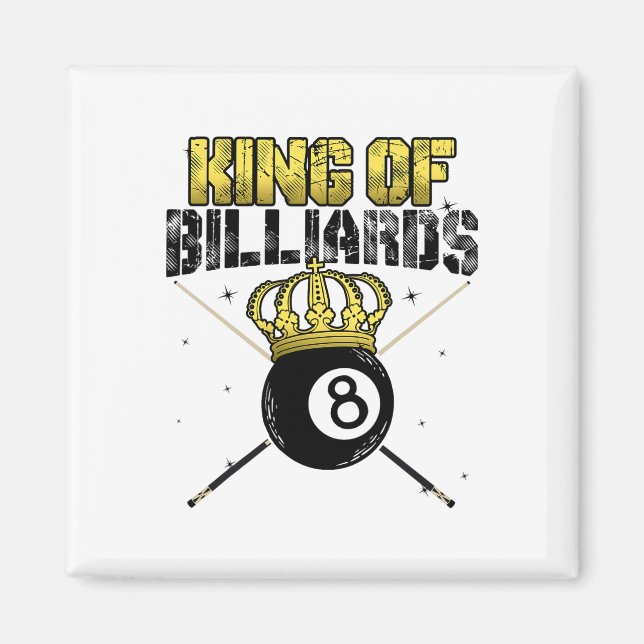 Kung i Billiards Bassäng Queue Snooker Billiard Pl Magnet (Framsidan)