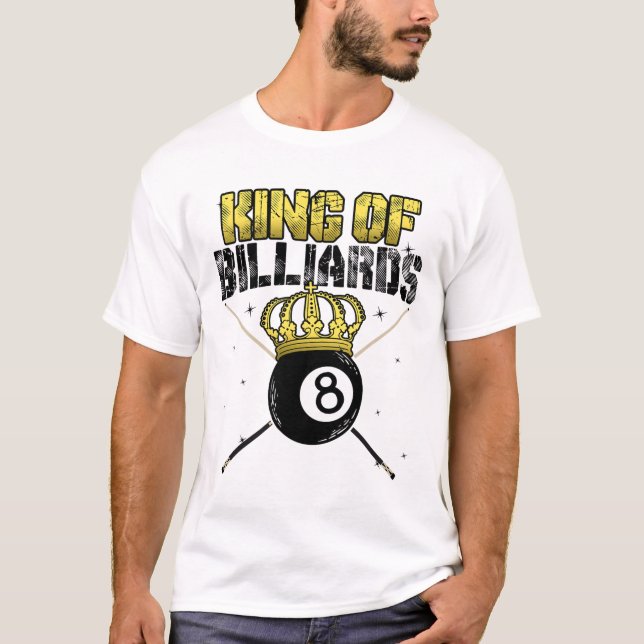 Kung i Billiards Bassäng Queue Snooker Billiard Pl T Shirt (Framsida)