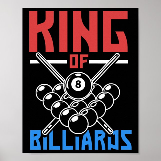 Kung i Billiards Snooker Bassäng Billiards Rack Cu Poster (Framsidan)
