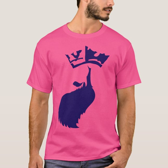Kung i Blue Beard på Rosa T-shirt (Framsida)
