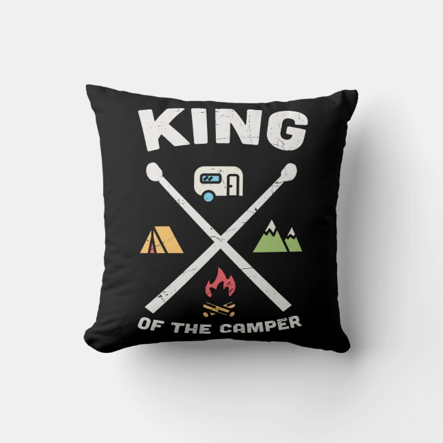 Kung i Camper Funny Camping Slogan Kudde (Framsida)
